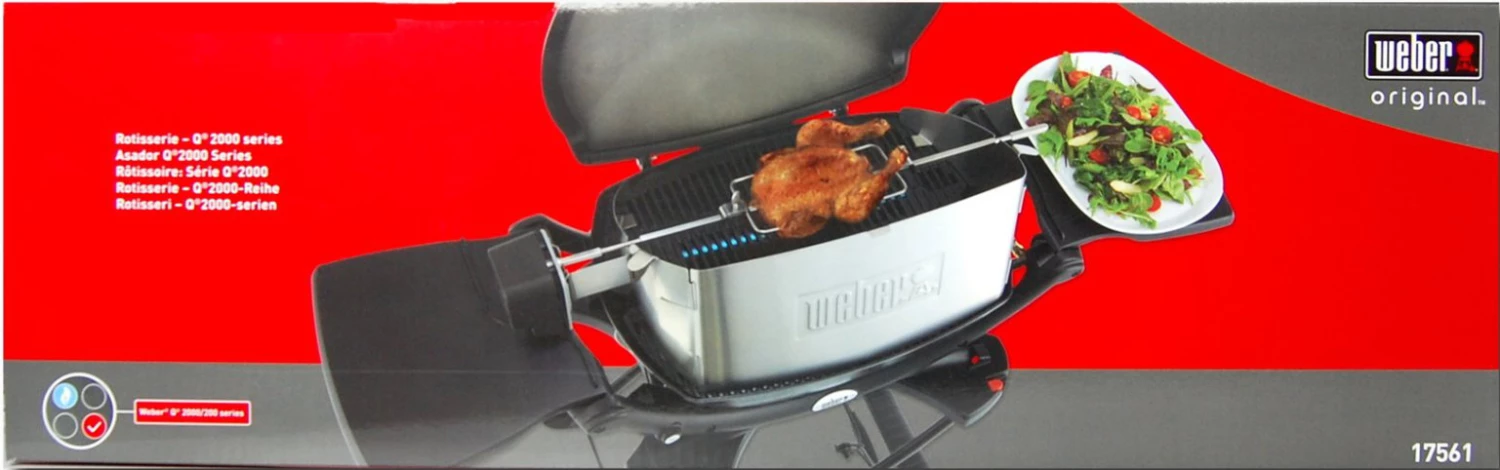 Asador Giratorio Para Weber Q 200, 2000, 2200 Y 2400 9 Asador Giratorio Para Weber Q 200, 2000, 2200 Y 2400 - Imagen 9