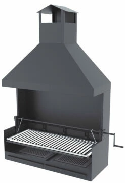 Barbacoa Carbón Y Leña 100 Cm Con Chimenea Y Elevador
