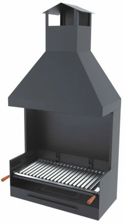 Barbacoa Carbón Y Leña 80 Cm Con Chimenea