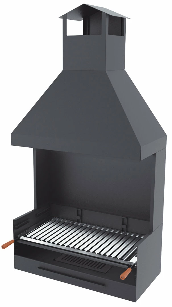 Barbacoa Carbón Y Leña 80 Cm Con Chimenea 1 Barbacoa Carbón Y Leña 80 Cm Con Chimenea