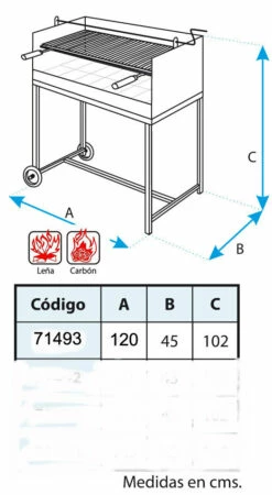 Barbacoa Argentina 120 Cm. Con Elevador -Weber Tienda de ventas Barbacoa Argentina 120 cm con Elevador 3