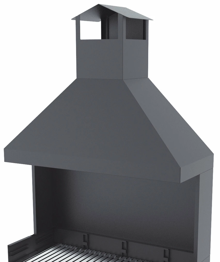 Barbacoa Carbón Y Leña 100 Cm Con Chimenea Y Carro 3 Barbacoa Carbón Y Leña 100 Cm Con Chimenea Y Carro - Imagen 3