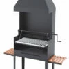 Barbacoa Carbón Y Leña 60 Cm Con Chimenea, Elevador Y Carro
