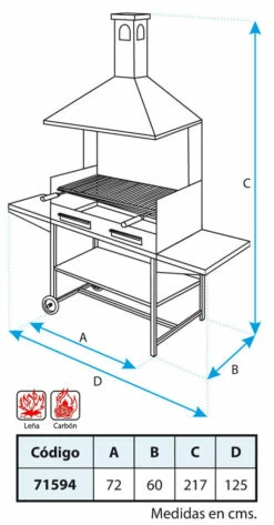 Barbacoa Chimenea Todo Metal Extra Fondo -Weber Tienda de ventas Barbacoa Chimenea Todo Metal Extra Fondo 3