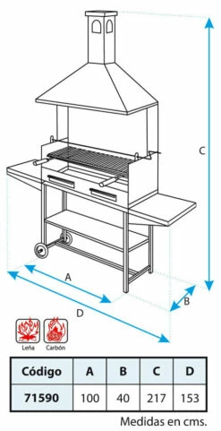 Barbacoa Chimenea Todo Metal Extra Grande -Weber Tienda de ventas Barbacoa Chimenea Todo Metal Extra Grande 3