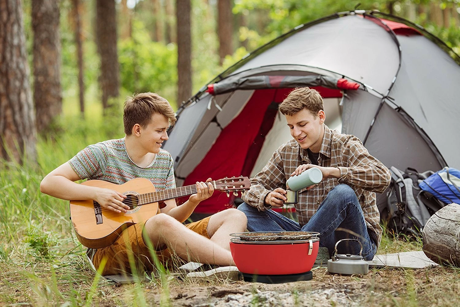 Barbacoa Portatil Sin Humo Vesubio Rojo 8 Barbacoa Portatil Sin Humo Vesubio Rojo - Imagen 8