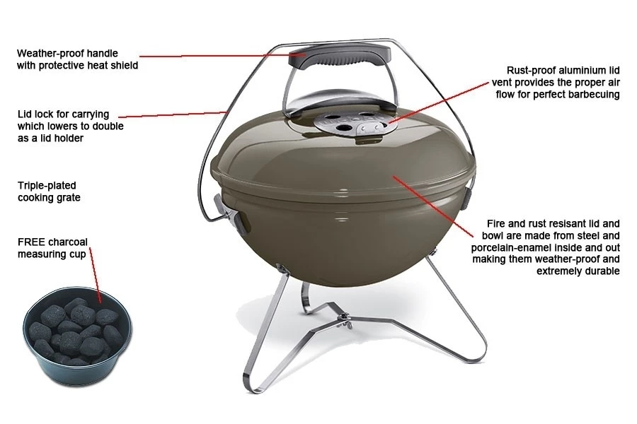 Weber Smokey Joe Premium 37 Cm Gris Humo 6 Weber Smokey Joe Premium 37 Cm Gris Humo - Imagen 6