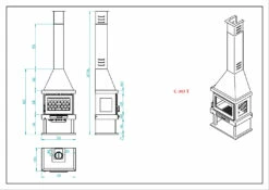 Chimenea De Leña Con Turbinas C-303 TFK -Weber Tienda de ventas Chimenea de Lena con Turbinas C 303 TFK 3