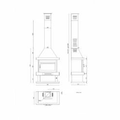 Chimenea De Leña Frontal Modelo C-200 -Weber Tienda de ventas Chimenea de lena C 200.2a