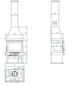 Chimenea Frontal De Leña C-303 -Weber Tienda de ventas Chimenea frontal de lena C 303 3