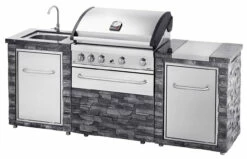 Cocina Exterior Acero Inoxidable Y Piedra Alicante