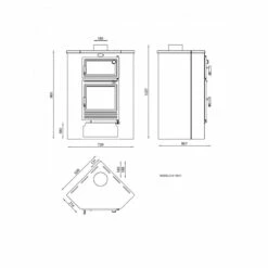 Estufa De Leña Rincón Con Horno Modelo M-105 H -Weber Tienda de ventas Estufa De Lena M 105 H.2a
