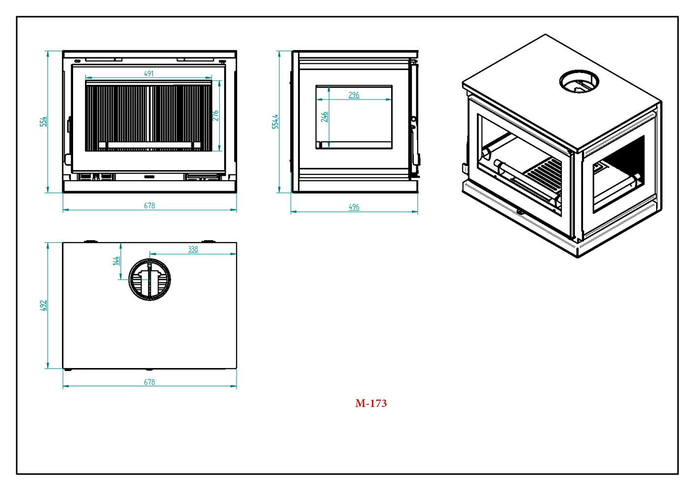 Estufa De Leña Con Turbinas Modelo M-173 4 Estufa De Leña Con Turbinas Modelo M-173 - Imagen 4
