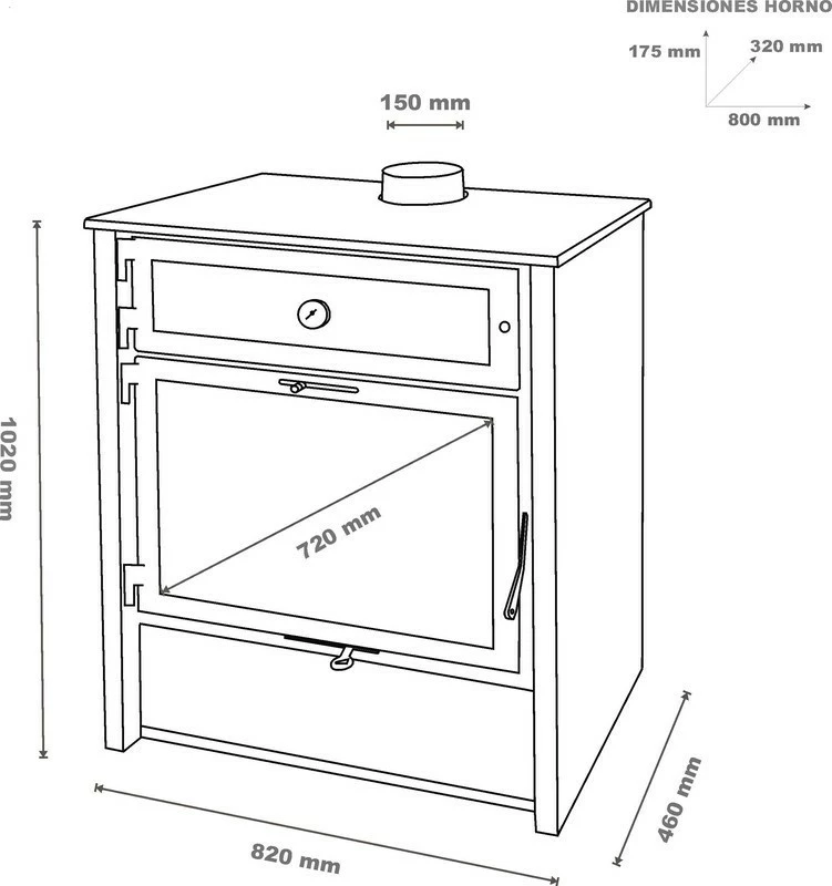 Estufa De Leña Zeux 800 Con Horno 5 Estufa De Leña Zeux 800 Con Horno - Imagen 5
