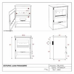 Estufa De Leña Eco Design Milano Titanium -Weber Tienda de ventas Estufa de lena Eco Milano Titanium 1