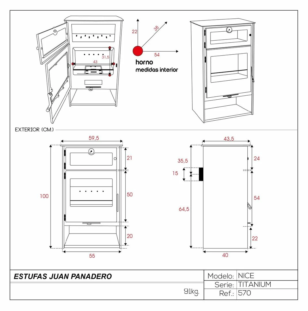 Estufa De Leña Eco Design Nice Titanium 3 Estufa De Leña Eco Design Nice Titanium - Imagen 3