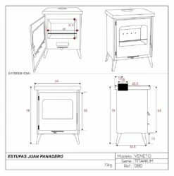 Estufa De Leña Eco Design Veneto Titanium -Weber Tienda de ventas Estufa de lena Eco Nice Titanium 9