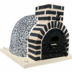 Horno Montado Mármol Negro Y Blanco 85 Cm.