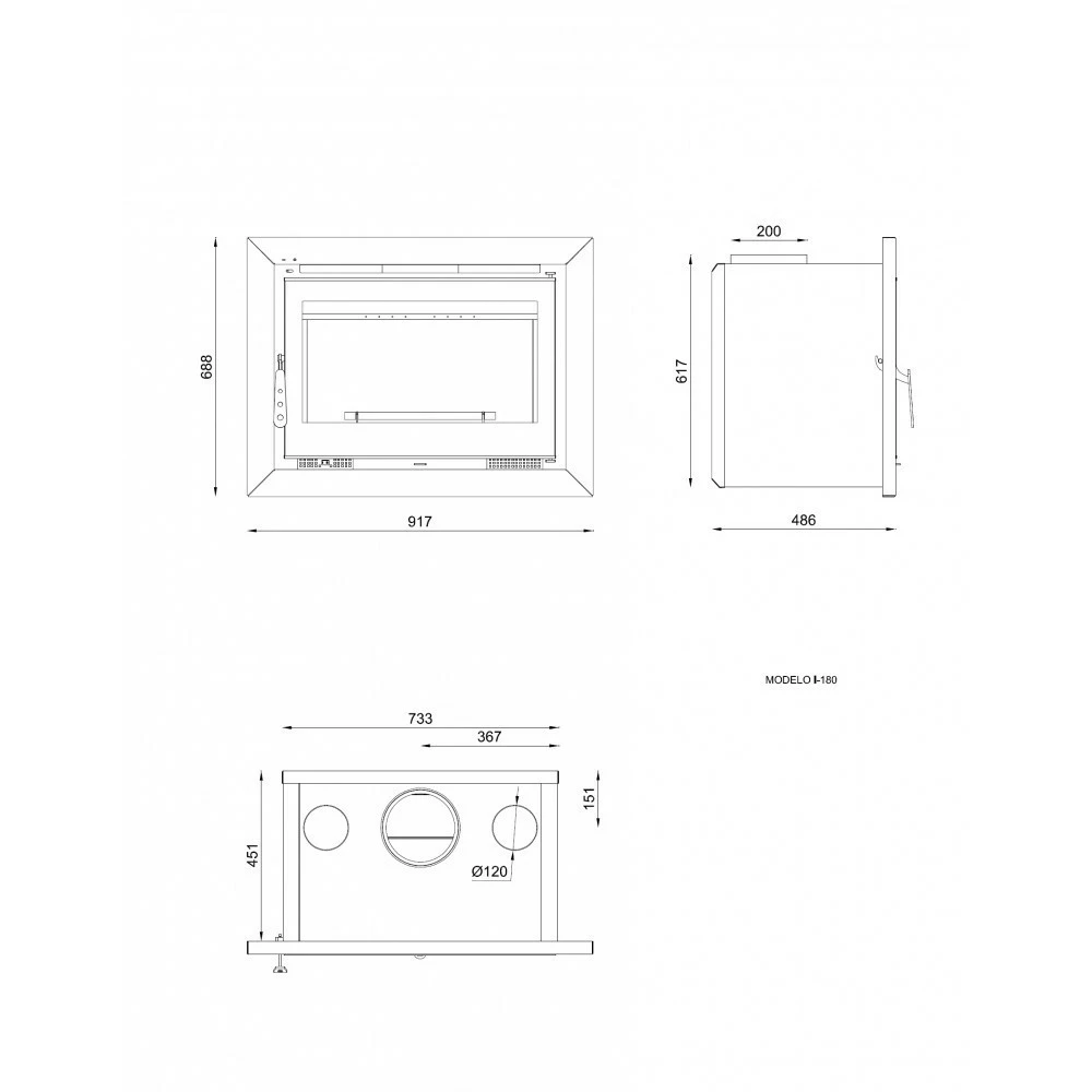 Insertable De Leña Modelo I-180 4 Insertable De Leña Modelo I-180 - Imagen 4