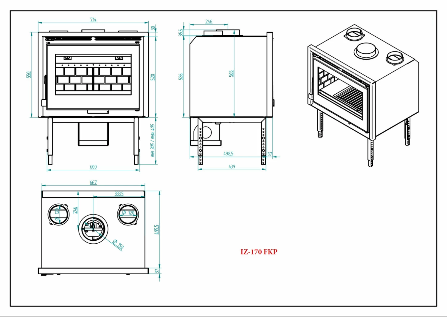 Insertable De Leña Modelo IZ-170 FKP 5 Insertable De Leña Modelo IZ-170 FKP - Imagen 5