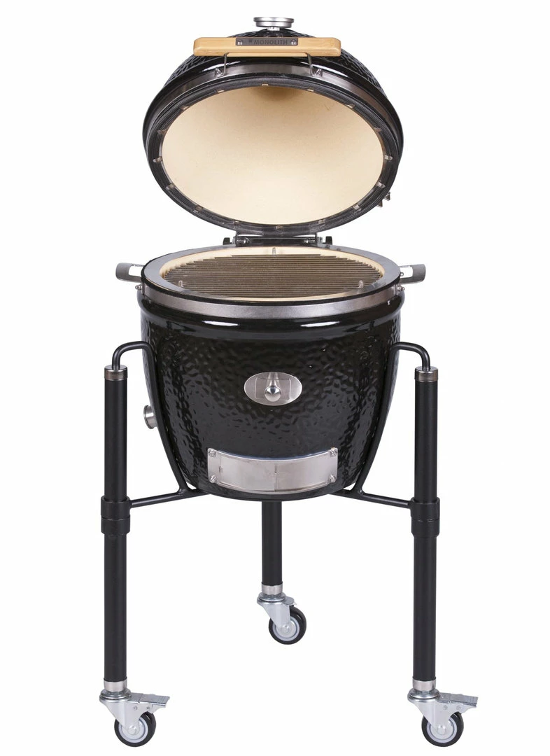 Kamado Monolith Junior Pro Series 2.0 Negro Con Pies 2 Kamado Monolith Junior Pro Series 2.0 Negro Con Pies - Imagen 2