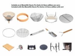 Kamado Monolith Classic Pro Series 2.0 Guru Edition Con Carro -Weber Tienda de ventas barbacoa kamado carbon monolith classic pro serie 2 0 GURU con carro y mesas 1